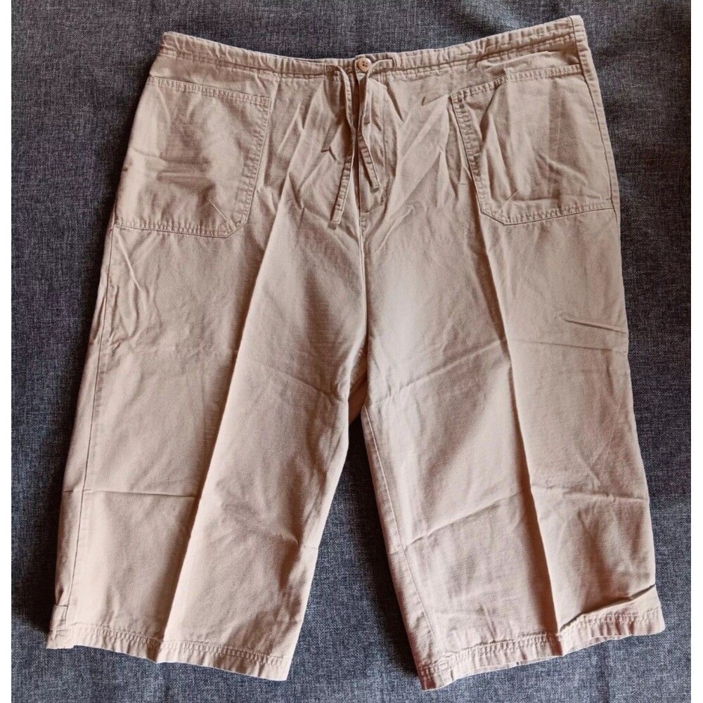Shorts Size 22 Womens Khaki Jukebox Plus Casual Tie Waist
